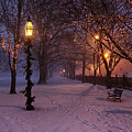 Walking the path on Salem MA Common